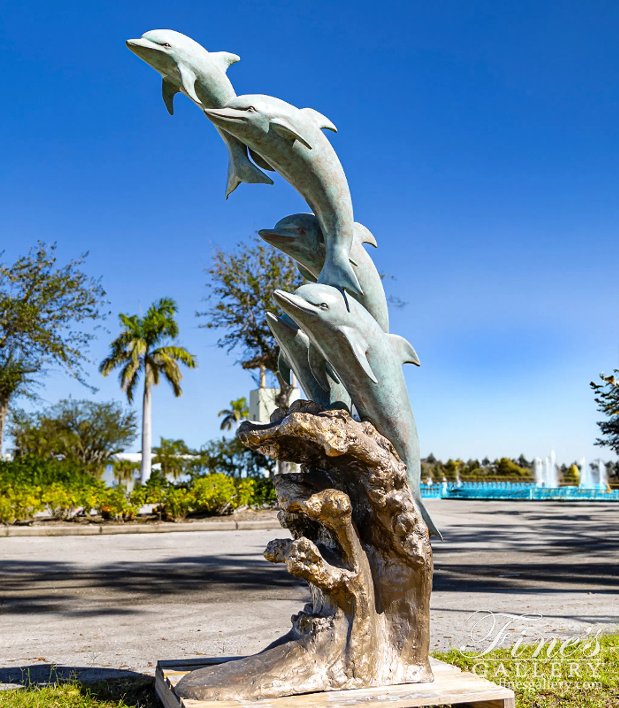 Bronze Fountains - 5 Jumping Dolphins - BF-164 - Fine's Gallery, LLC.
